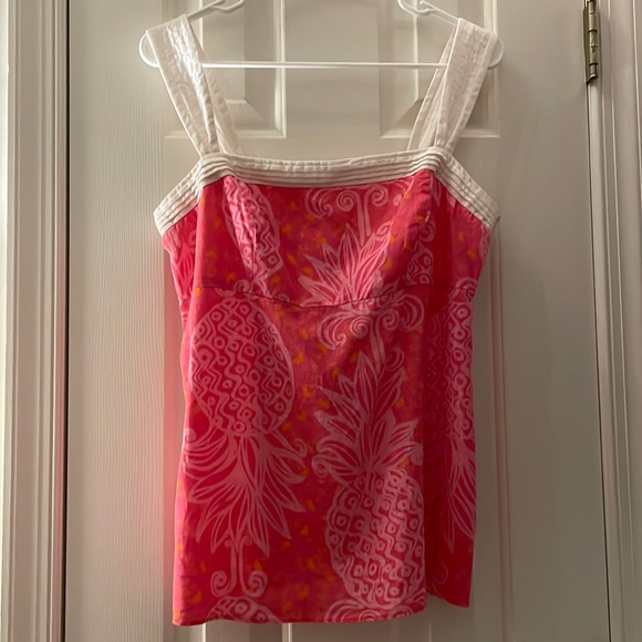 Lilly Pulitzer Tops - LILLY PULITZER Pink & White Tank Top